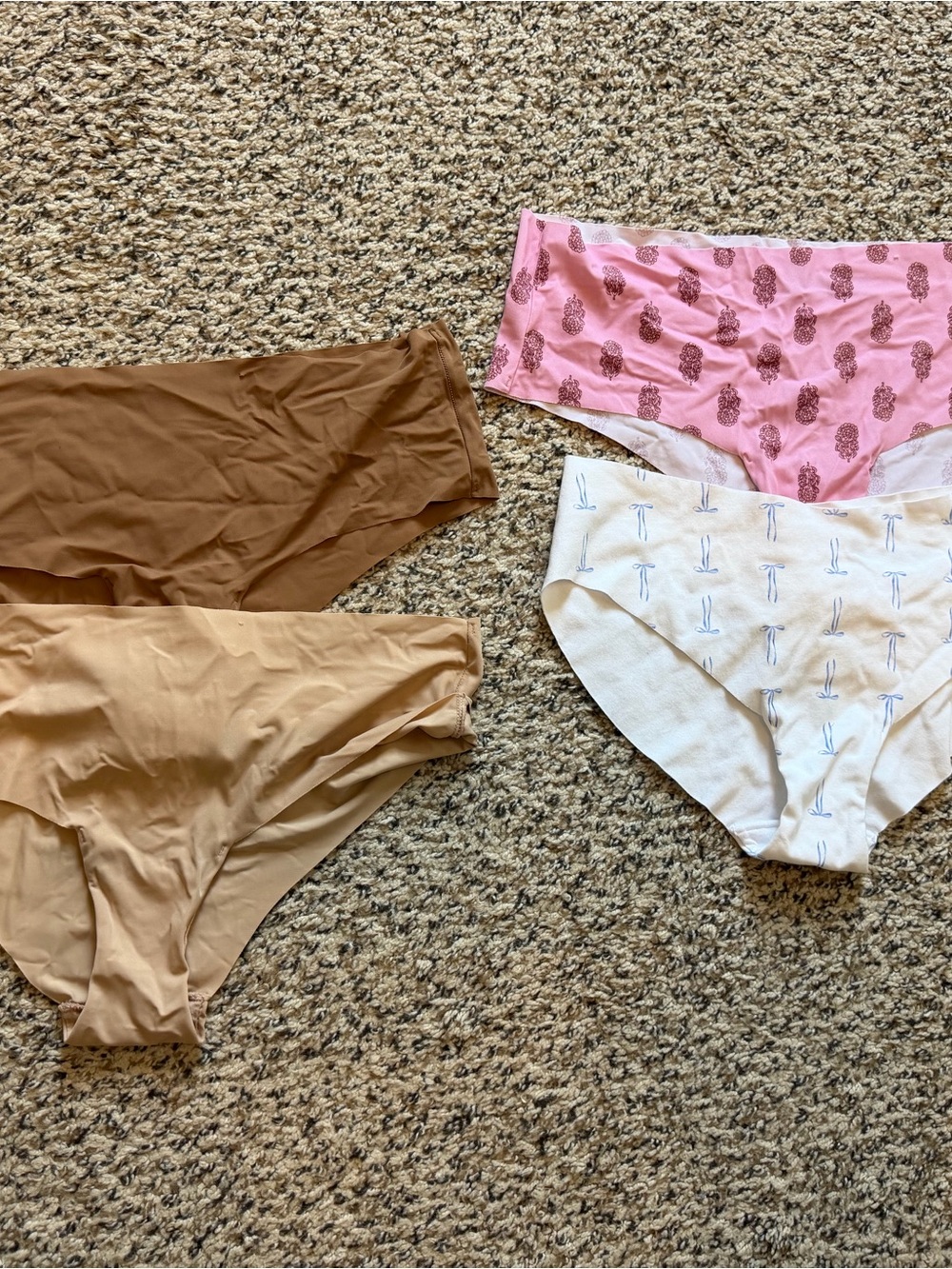 Auden Women's 4-Pack Cotton Blend Hipster Panties in Brown, Tan, Pink & White